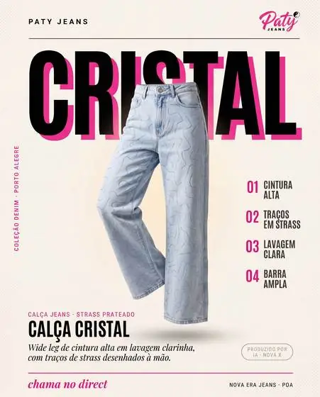 Criativo de calça jeans para loja de moda feminina